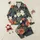 Women's Intricate Tropical Floral Tapestry with Coral Orange & Off-White Blooms on Deep Navy Satin Pajamas Set - 1