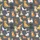 Women's Playful Cartoon Golden Retriever French Bulldog Corgi Dachshund Labrador Slate Gray Pattern Satin Pajamas Set - 2