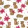 Women's Whimsical Scattered Leopard Cub Fuchsia Lily Bright White Pattern Satin Pajamas Set - 2