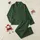 Men's Emerald Green & Maroon Red Interlocking Geometric Diamond Pattern Satin Pajamas Set - 1