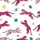Women's Playful Retro Fuchsia Leopard Graphic, Yellow Stars & Emerald Green Leaves Satin Pajamas Set - 2