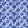 Girls' Hand-Drawn Navy Royal Sky Blue Textured Floral Block Print Satin Pajamas Set - 2