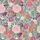 Women's Whimsical Cats & Hummingbird Botanical Floral with Pink Peonies, Coral Roses, Sage Green Satin Pajamas Set - 2