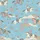 Women's Whimsical Sky Blue Western Desert Cowboy Cowgirl Cactus Repeat Pattern with Soft Pink & Orange Satin Pajamas Set - 2