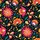 Women's Vibrant Fuchsia Marigold Teal Folk Art Floral Explosions Paisley Pattern Satin Pajamas Set - 2