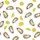 Women's Hand-Drawn Sepia Oyster & Bright Lemon Slice White Coastal Pattern Satin Pajamas Set - 2