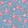 Women's Whimsical Pink Flamingo Pastel Heart Flat Art on Dusty Blue Water Ripple Satin Pajamas Set - 2