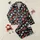 Women's Elegant Whimsical Storybook Pattern with Dancing Couples Ice Skaters & Figures in Sky Blue Pink Red White on Black Satin Pajamas Set - 1