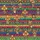 Women's Vibrant Red Blue Green Chibi Mariachi Festive Geometric Stripe Satin Pajamas Set - 2