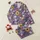 Women's Royal Purple Botanical Tapestry with Bold Yellow Chrysanthemums and Illustrative Floral Outline Art Satin Pajamas Set - 1