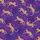 Vibrant Fashion Lovers' Stylized Light Gold Tan Leopard Pattern Hot Pink Border Royal Purple Jungle Foliage Satin Pajamas Set - 2