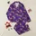 Vibrant Fashion Lovers' Stylized Light Gold Tan Leopard Pattern Hot Pink Border Royal Purple Jungle Foliage Satin Pajamas Set - 1