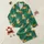 Adults' Whimsical Illustrative Golden Orange Tigers Emerald Green Jungle Leaf Polka Dot Pattern Satin Pajamas Set - 1