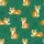 Adults' Whimsical Illustrative Golden Orange Tigers Emerald Green Jungle Leaf Polka Dot Pattern Satin Pajamas Set - 2