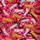 Women's Vibrant Red Whimsical Leopard Pattern with Multi-Color Spots, Scattered Hearts, Stars Satin Pajamas Set - 2