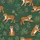 Women's Retro Emerald Green Polka Dot Orange Tiger Jungle Pattern with Olive Leaves Satin Pajamas Set - 2