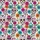 Women's Vibrant Sugar Skull Floral Pattern White Background Fuchsia Teal Orange Satin Pajamas Set - 2