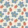 Women's Whimsical Hand-Drawn Muted Blue Flowers, Coral-Red Strawberries, Yellow Dots Pattern on Creamy Off-White Satin Pajamas Set - 2