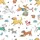 Kids' Whimsical Multi-Color Cartoon Dogs: Poodle, Beagle, Dalmatian, Dachshund with Paw Prints on White Satin Pajamas Set - 2