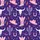 Kids' Royal Purple Western Adventure Pattern with Hot Pink Cactus, Cowboy Boots, Bull Skulls & Orange Lightning Satin Pajamas Set - 2