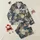 Women's Deep Navy Vintage Botanical Jungle Golden Tiger Crane Maximalist Pattern Satin Pajamas Set - 1