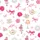 Women's Whimsical Pink Cream Watercolor Floral Teacup Butterfly & Ribbon Pattern Satin Pajamas Set - 2
