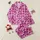 Women's Vibrant Fuchsia Hot Pink Leopard Spot White Abstract Blobs Pattern Satin Pajamas Set - 1