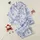 Women's Intricate Blue White Tropical Toile Heron Palm Pagoda Art Satin Pajamas Set - XXL9M5-DG5