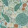 Women's Sky Blue Majestic Peacock Emerald Teal Vintage Botanical Floral Motif Satin Pajamas Set - 2