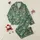 Women's Muted Forest Green Blush Cherry Plum Blossom Bamboo Crane Swallow Pattern Satin Pajamas Set - 1