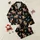 Women's Whimsical Folk Art Highland Cow Cactus Desert Night Black Sage Pattern Satin Pajamas Set - 1