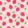 Women's Cheerful Hot Pink Strawberry & Blossom Flat Graphic Pattern on Bubblegum Pink Satin Pajamas Set - 2