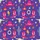 Women's Deep Royal Purple Western Desert Hand-Drawn Hot Pink Cowboy Boot Hat Pattern Satin Pajamas Set - 2