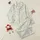 Teenager's Delicate Hand-Drawn Wild Floral Clusters in Periwinkle Blue, Pale Yellow & Forest Green on Cream Satin Pajamas Set - 1