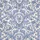 Women's Deep Blue Off-White Toile de Jouy Baroque Floral Acanthus Leaf Pattern Satin Pajamas Set - 2