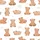 Women's Whimsical Storybook Teddy Bear Pattern with Soft Brown Tones, White Background, Pink Hearts & Stars Satin Pajamas Set - 2
