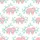 Women's Whimsical Pink Sloth Cartoon & Blue-Green Branch Seamless Pattern Satin Pajamas Set - 2