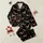 Women's Whimsical Festive Fair Isle Dachshunds Red Green Blue Antlers Black Pattern Satin Pajamas Set - 1