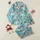 Women's Cyan-Blue Cheerful Cartoony Christmas Print Santa Reindeer Gingerbread Snowflakes Merry Joy Satin Pajamas Set - 1