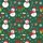 Women's Evergreen Green & Red Festive Cartoon Snowmen, Candy Canes, Holiday Gift & Ornament Pattern Satin Pajamas Set - 2