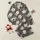 Women's Elegant Hand-Drawn Floral Cream Peach Blush Muted Red Charcoal Grey Print Satin Pajamas Set - 1