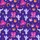 Women's Deep Royal Purple Western Cartoon Hot Pink Boots Cactus Bull Skull Print Satin Pajamas Set - 2