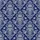 Women's Elegant Deep Navy White Intricate Floral Scrollwork Lace Pattern Satin Pajamas Set - 2