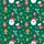 Women's Deep Forest Green Christmas Santa Gingerbread Stocking Holly Candy Cane Pattern Satin Pajamas Set - 2