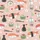 Women's Blush Pink Whimsical Cartoon Smiling Sushi Boba Tea Cherry Blossom Pattern Satin Pajamas Set - 2