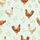 Women's Whimsical Watercolor Hens Roosters Wildflowers Pale Mint Green Rustic Earth Tones Satin Pajamas Set - 2