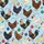 Christmas Enthusiasts' Whimsical Cartoon Chickens Santa Hats Ornaments Mistletoe Sky Blue Pattern Satin Pajamas Set - 2