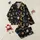Women's Dark Whimsical Mystical Collage with Golden Suns, Crescent Moons & Bones Satin Pajamas Set - 1