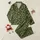 Women's Artistic Muted Olive Green Black Leopard Spot Jungle Leaf Vine Pattern Satin Pajamas Set - 1