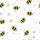 Women's Whimsical Black & Yellow Bumblebee Flight Pattern with Outlined Hearts, Flowers & Dashed Lines on White Satin Pajamas Set - 2